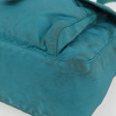 PRADA Shoulder Bag Nylon Turquoise Blue Silver Auth 156016-9
