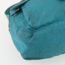 PRADA Shoulder Bag Nylon Turquoise Blue Silver Auth 156016-11