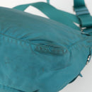 PRADA Shoulder Bag Nylon Turquoise Blue Silver Auth 156016-12