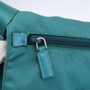 PRADA Shoulder Bag Nylon Turquoise Blue Silver Auth 156016-19