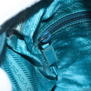 PRADA Shoulder Bag Nylon Turquoise Blue Silver Auth 156016-21