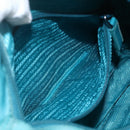 PRADA Shoulder Bag Nylon Turquoise Blue Silver Auth 156016-23