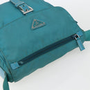 PRADA Shoulder Bag Nylon Turquoise Blue Silver Auth 156016-6