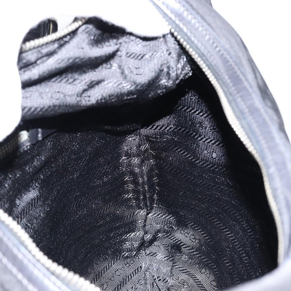 PRADA Shoulder Bag Nylon Black Silver Auth 156018
