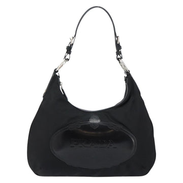 PRADA Shoulder Bag Nylon Black Silver Auth 156018 - 0