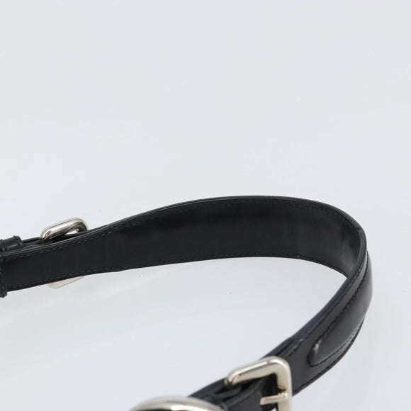 PRADA Shoulder Bag Nylon Black Silver Auth 156018