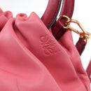 LOEWE Bounce bag Hand Bag Leather 2way Pink Gold Auth 156019-18
