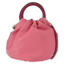 LOEWE Bounce bag Hand Bag Leather 2way Pink Gold Auth 156019-1