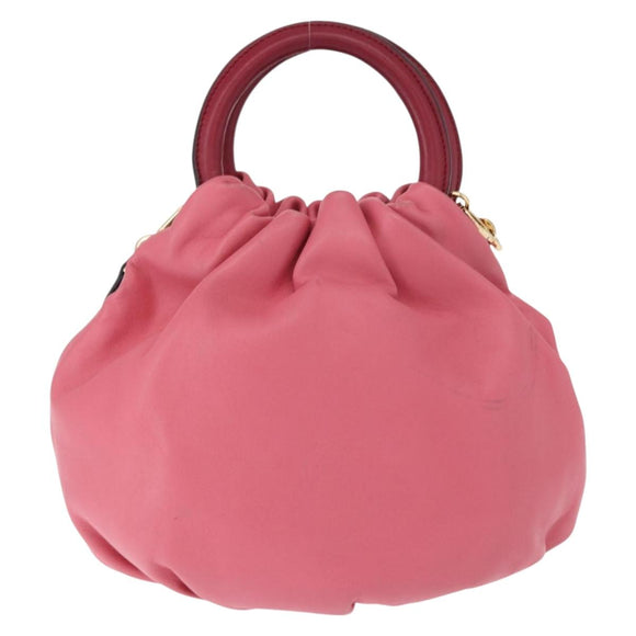 LOEWE Bounce tas Handtas Leer 2-weg Roze Goud Auth 156019