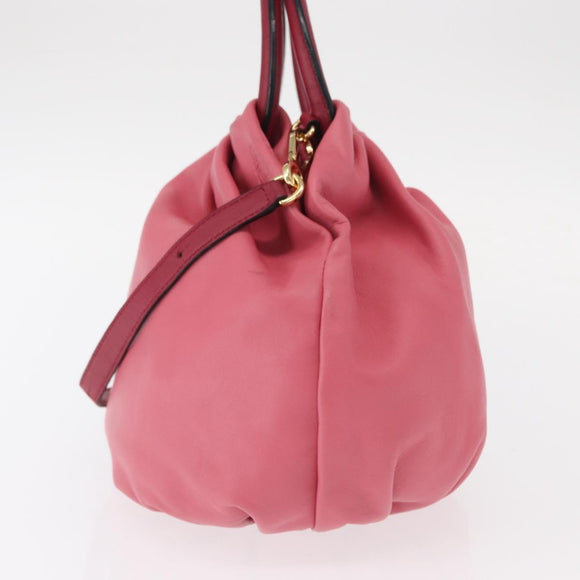 LOEWE Bounce tas Handtas Leer 2-weg Roze Goud Auth 156019