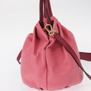 LOEWE Bounce bag Hand Bag Leather 2way Pink Gold Auth 156019-4
