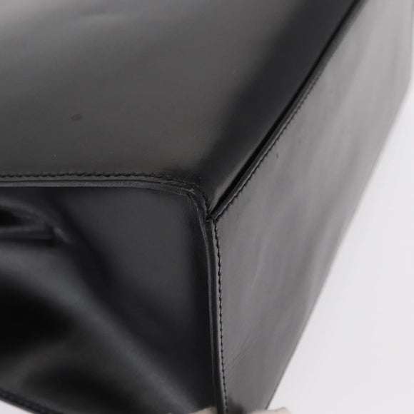 CELINE Hand Bag Leather Black Gold Auth 156020