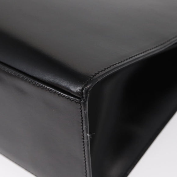 CELINE Hand Bag Leather Black Gold Auth 156020