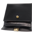 CELINE Hand Bag Leather Black Gold Auth 156020-17