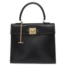 CELINE Hand Bag Leather Black Gold Auth 156020-2