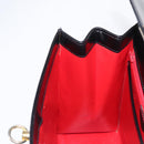 CELINE Hand Bag Leather Black Gold Auth 156020-21