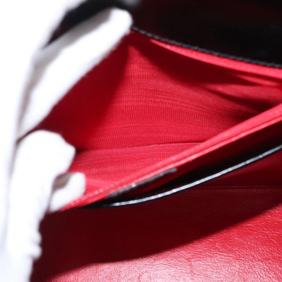 CELINE Hand Bag Leather Black Gold Auth 156020