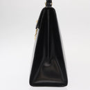 CELINE Hand Bag Leather Black Gold Auth 156020-4