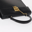 CELINE Hand Bag Leather Black Gold Auth 156020-6