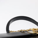 CELINE Hand Bag Leather Black Gold Auth 156020-8
