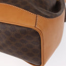 CELINE Macadam Canvas Shoulder Bag PVC Leather Brown Gold Auth 156021-18