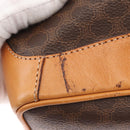CELINE Macadam Canvas Shoulder Bag PVC Leather Brown Gold Auth 156021-8