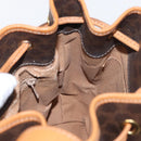 CELINE Macadam Canvas Shoulder Bag PVC Leather Brown Gold Auth 156021-22