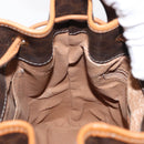 CELINE Macadam Canvas Shoulder Bag PVC Leather Brown Gold Auth 156021-23