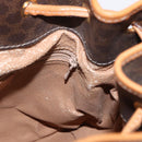 CELINE Macadam Canvas Shoulder Bag PVC Leather Brown Gold Auth 156021-24