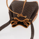 CELINE Macadam Canvas Shoulder Bag PVC Leather Brown Gold Auth 156021-6