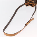 CELINE Macadam Canvas Shoulder Bag PVC Leather Brown Gold Auth 156021-7