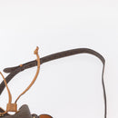 CELINE Macadam Canvas Shoulder Bag PVC Leather Brown Gold Auth 156021-14