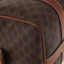 CELINE Macadam Canvas Boston Bag PVC Brown Gold Auth 156022-10