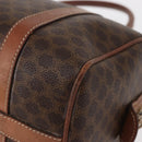 CELINE Macadam Canvas Boston Bag PVC Brown Gold Auth 156022-13