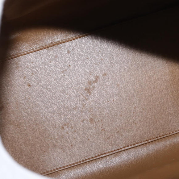 CELINE Macadam Canvas Boston Bag PVC Brown Gold Auth 156022