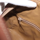 CELINE Macadam Canvas Boston Bag PVC Brown Gold Auth 156022-18