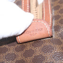 CELINE Macadam Canvas Boston Bag PVC Brown Gold Auth 156022-20