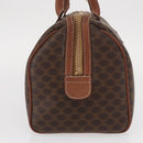 CELINE Macadam Canvas Boston Bag PVC Brown Gold Auth 156022-4