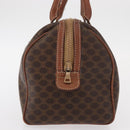 CELINE Macadam Canvas Boston Bag PVC Brown Gold Auth 156022-5