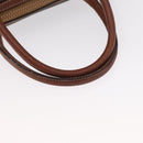 CELINE Macadam Canvas Boston Bag PVC Brown Gold Auth 156022-7