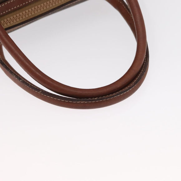 CELINE Macadam Canvas Boston Bag PVC Brown Gold Auth 156022