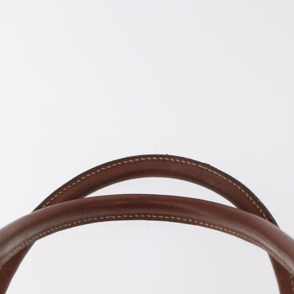 CELINE Macadam Canvas Boston Bag PVC Brown Gold Auth 156022