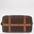 CELINE Macadam Canvas Boston Bag PVC Brown Gold Auth 156022-9