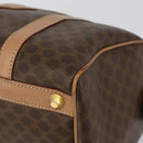 CELINE Macadam Canvas Boston Bag PVC Brown Gold Auth 156023-10