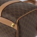 CELINE Macadam Canvas Boston Bag PVC Brown Gold Auth 156023-12