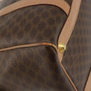 CELINE Macadam Canvas Boston Bag PVC Brown Gold Auth 156023-13