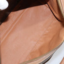 CELINE Macadam Canvas Boston Bag PVC Brown Gold Auth 156023-18