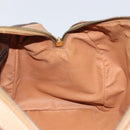 CELINE Macadam Canvas Boston Bag PVC Brown Gold Auth 156023-19