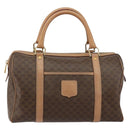 CELINE Macadam Canvas Boston Bag PVC Brown Gold Auth 156023-2
