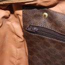 CELINE Macadam Canvas Boston Bag PVC Brown Gold Auth 156023-21